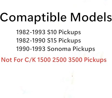 Clear Stationary Back Window Back Glass Compatible with Chevrolet S10 /GMC S15 /GMC Sonoma 1982-1993 Models Glass Only