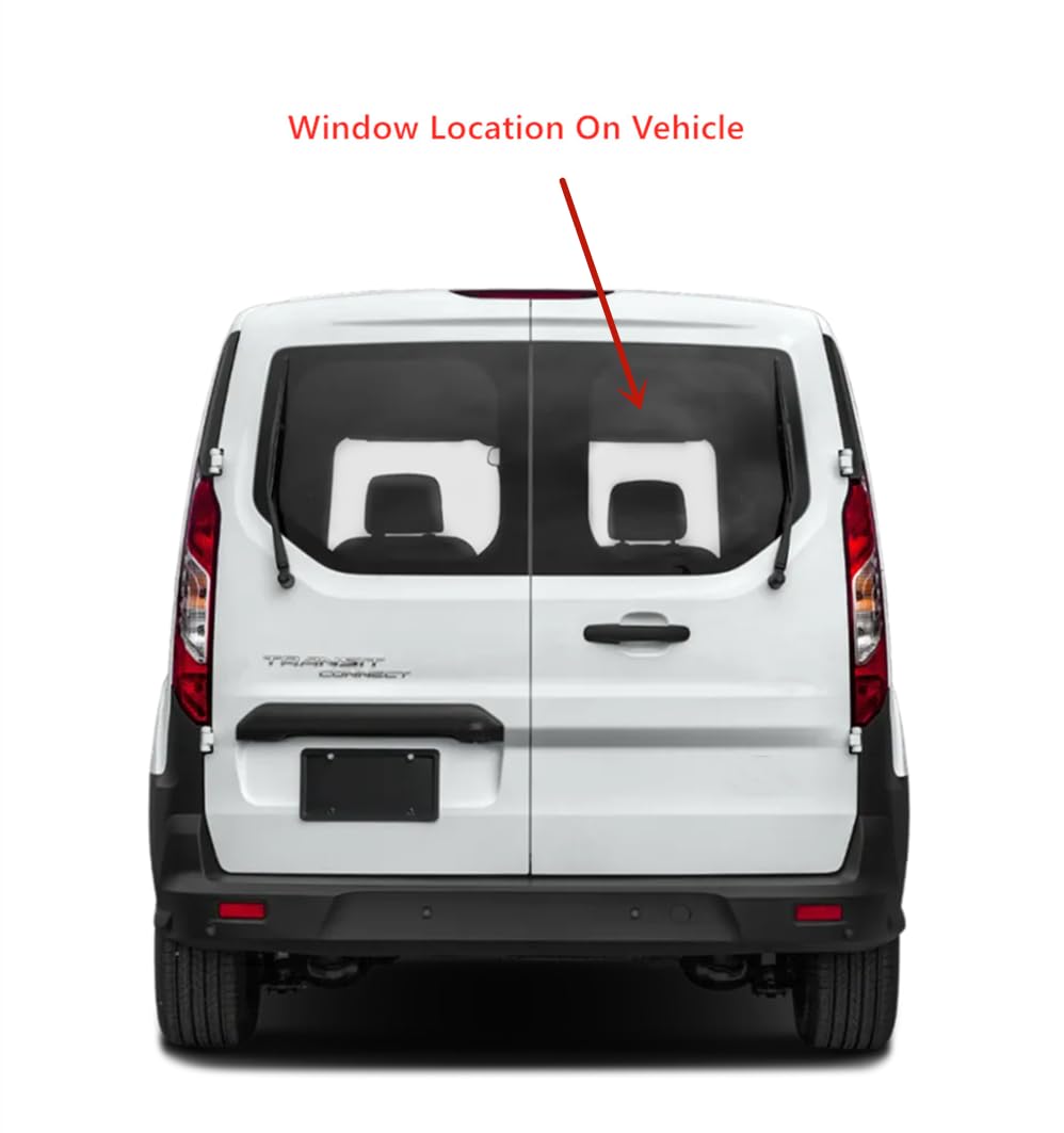 Clear Passenger Right Side Rear Back Window Back Glass Compatible with Ford Transit Connect 2014-2023 Models