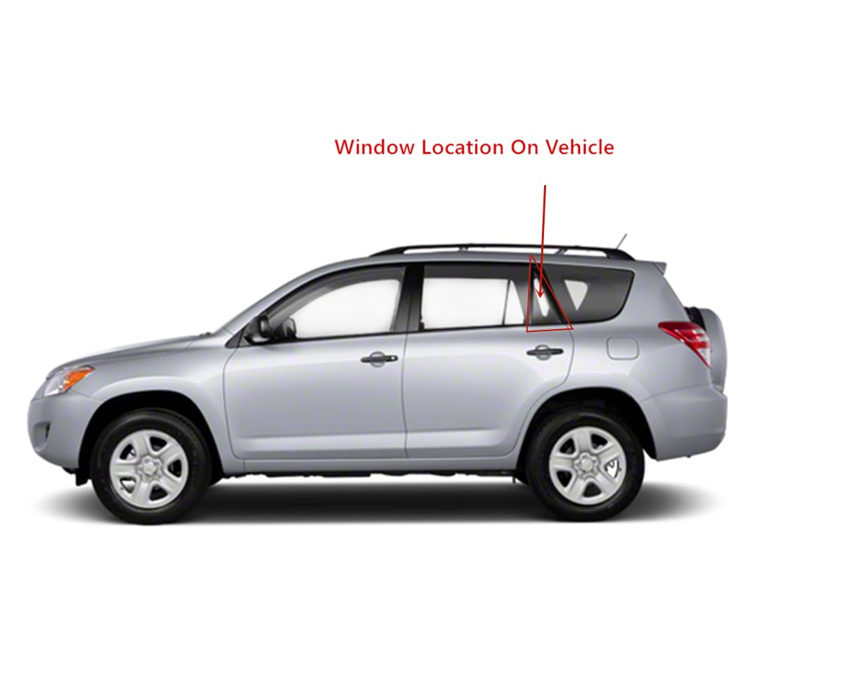 Clear Tempered Driver Left Side Rear Vent Window Vent Glass Compatible with Toyota RAV4 2006-2012 Models