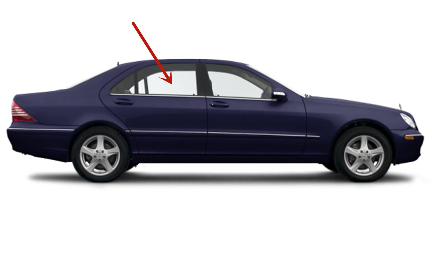 Laminated Passenger Right Side Rear Door Window Door Glass Compatible with Mercedes Benz S430 / S500 / S600 / S55AMG / S65AMG / S350 2000-2006 Models