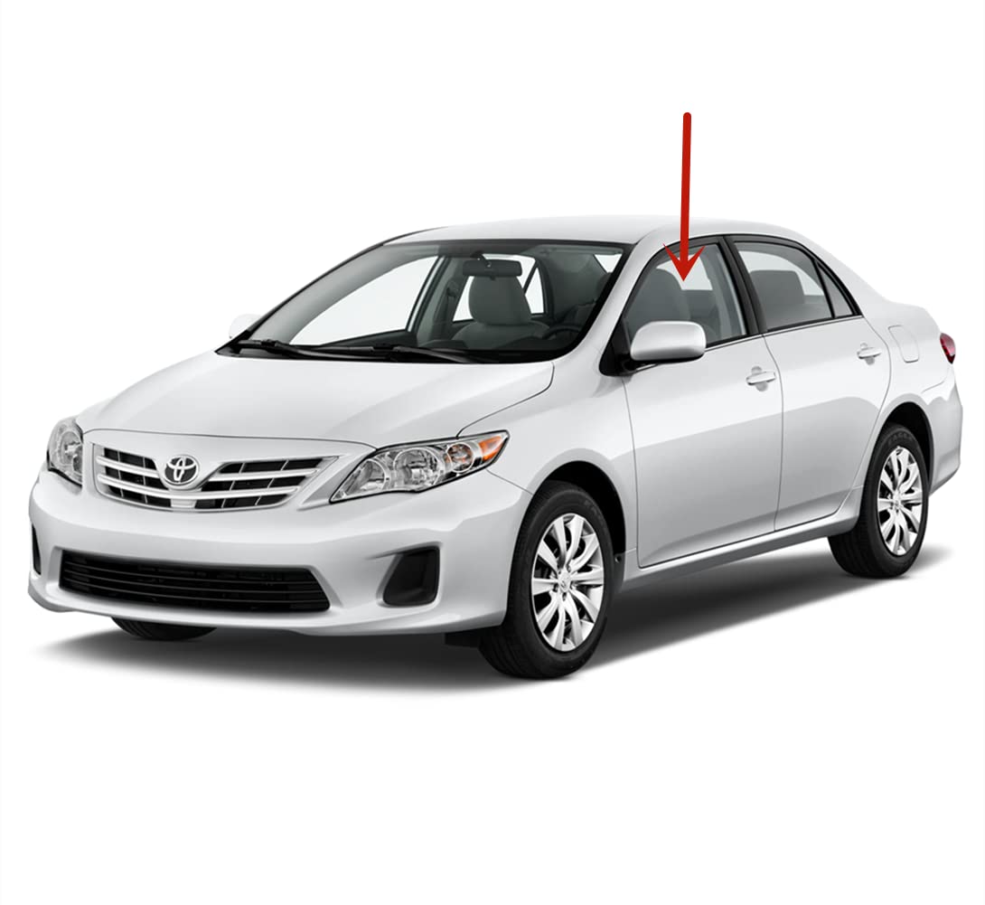 Driver Left Side Front Door Window Door Glass Compatible with Toyota Corolla 4 Door Sedan 2009-2013 Japan Built Models