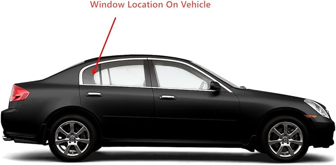 Passenger Right Side Rear Vent Glass Vent Window Compatible with Infiniti G35 4 Door Sedan 2003-2006 Models