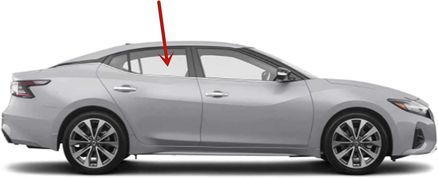 Passenger Right Side Rear Door Window Door Glass Compatible with Nissan Maxima 2016-2018 Model