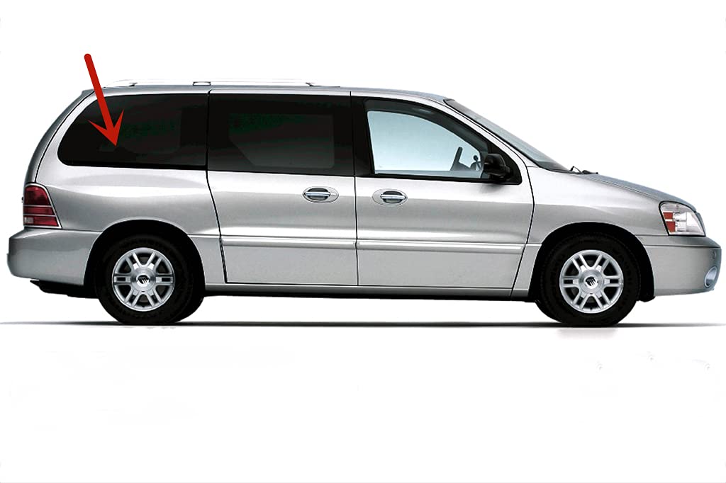 Movable Passenger Right Side Rear Quarter Window Quarter Glass Compatible with Ford Freestar/Mercury Monterey Mini Van 2005-2007 Models