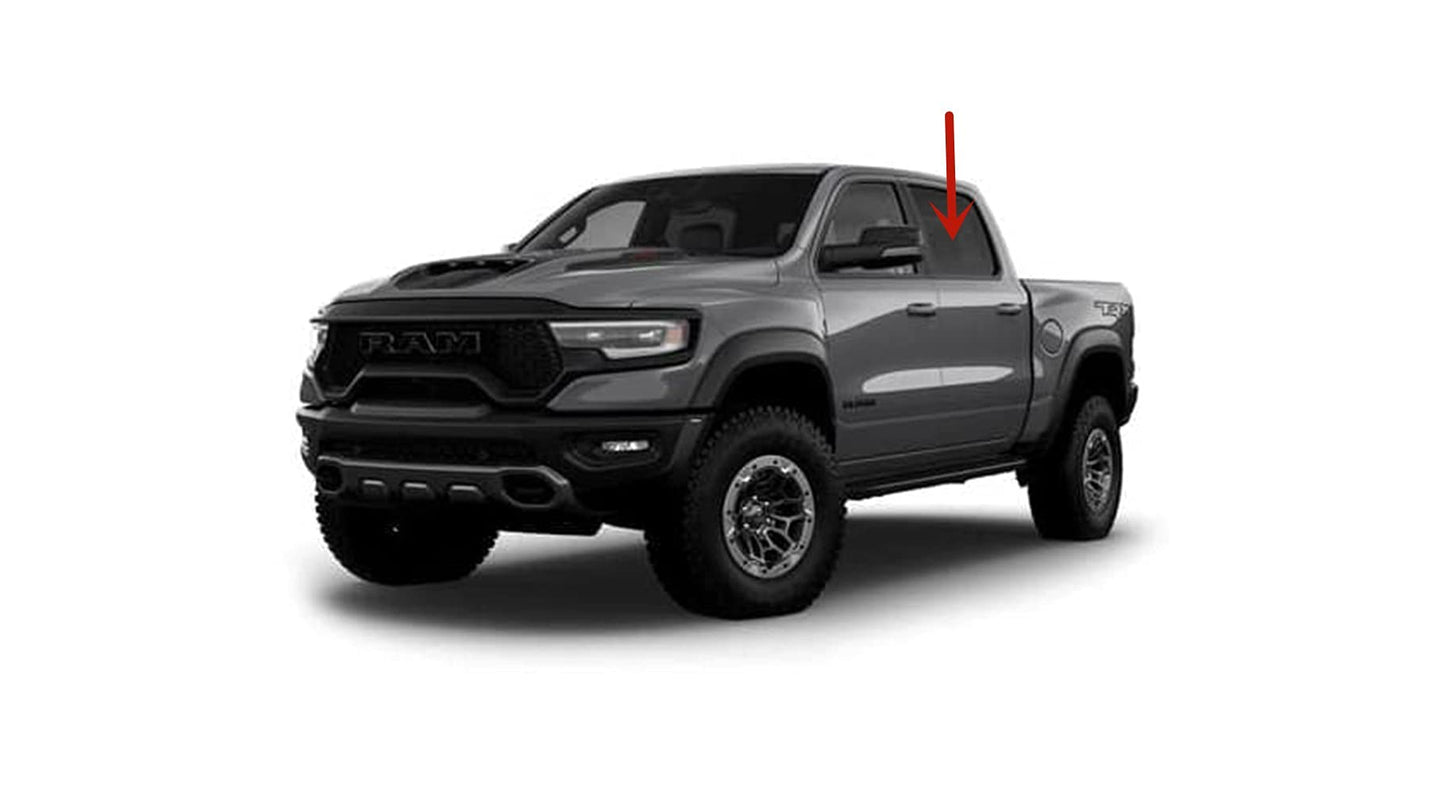 Driver Left Side Rear Door Window Door Glass Compatible with Ram 1500 Pickup 4 Door Crew Cab 2019-2025 Models (Not For 1500Classic)