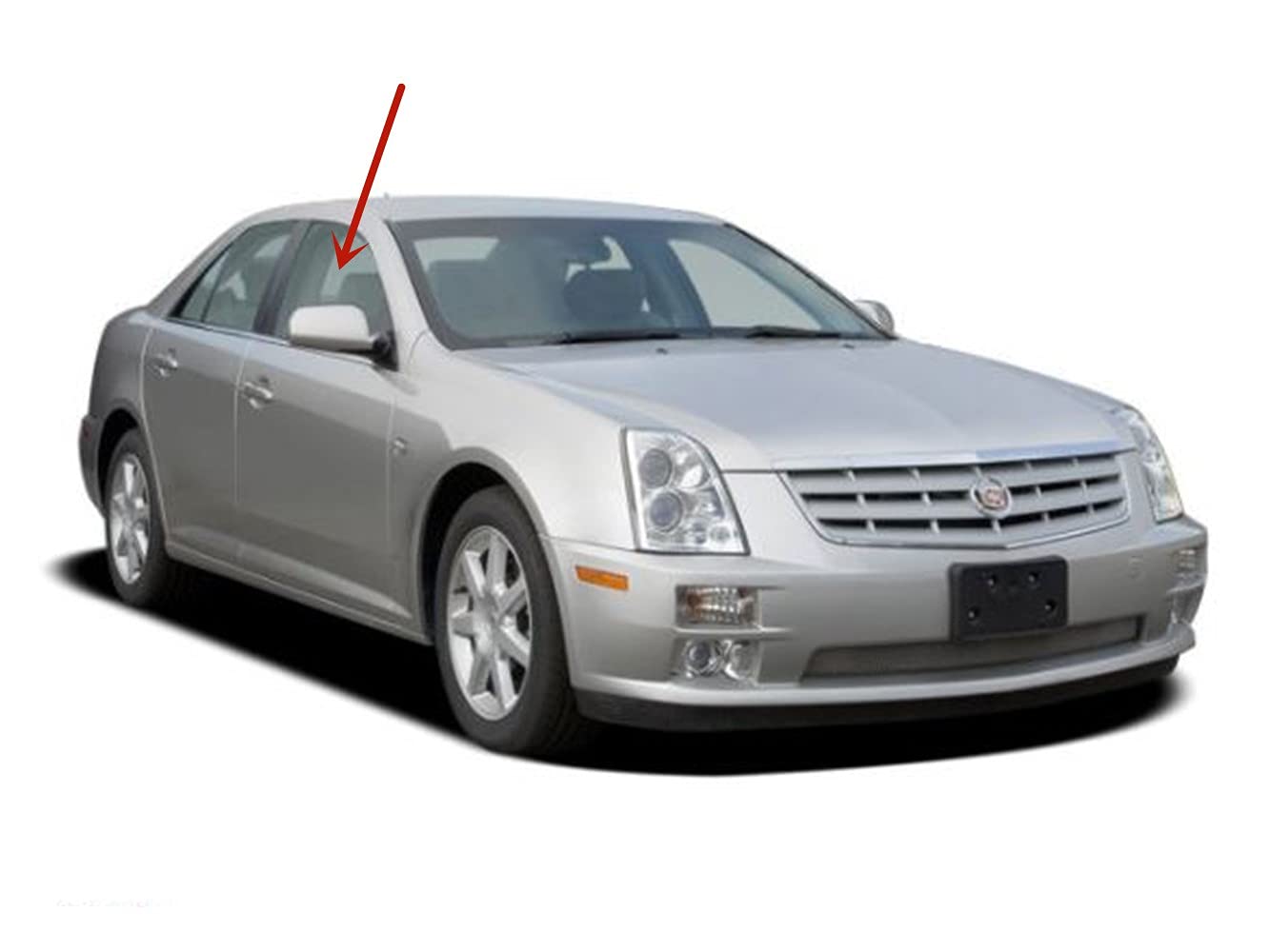 Passenger Right Side Front Door Window Door Glass Compatible with Cadillac CTS 2003-2007 Models