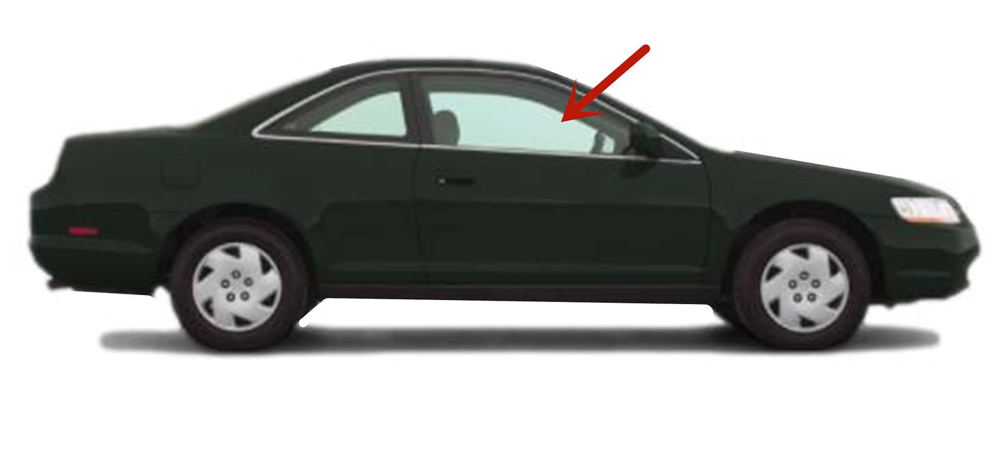 Passenger Right Side Door Window Door Glass Compatible with Honda Accord 2 Door Coupe 1998-2002 Models