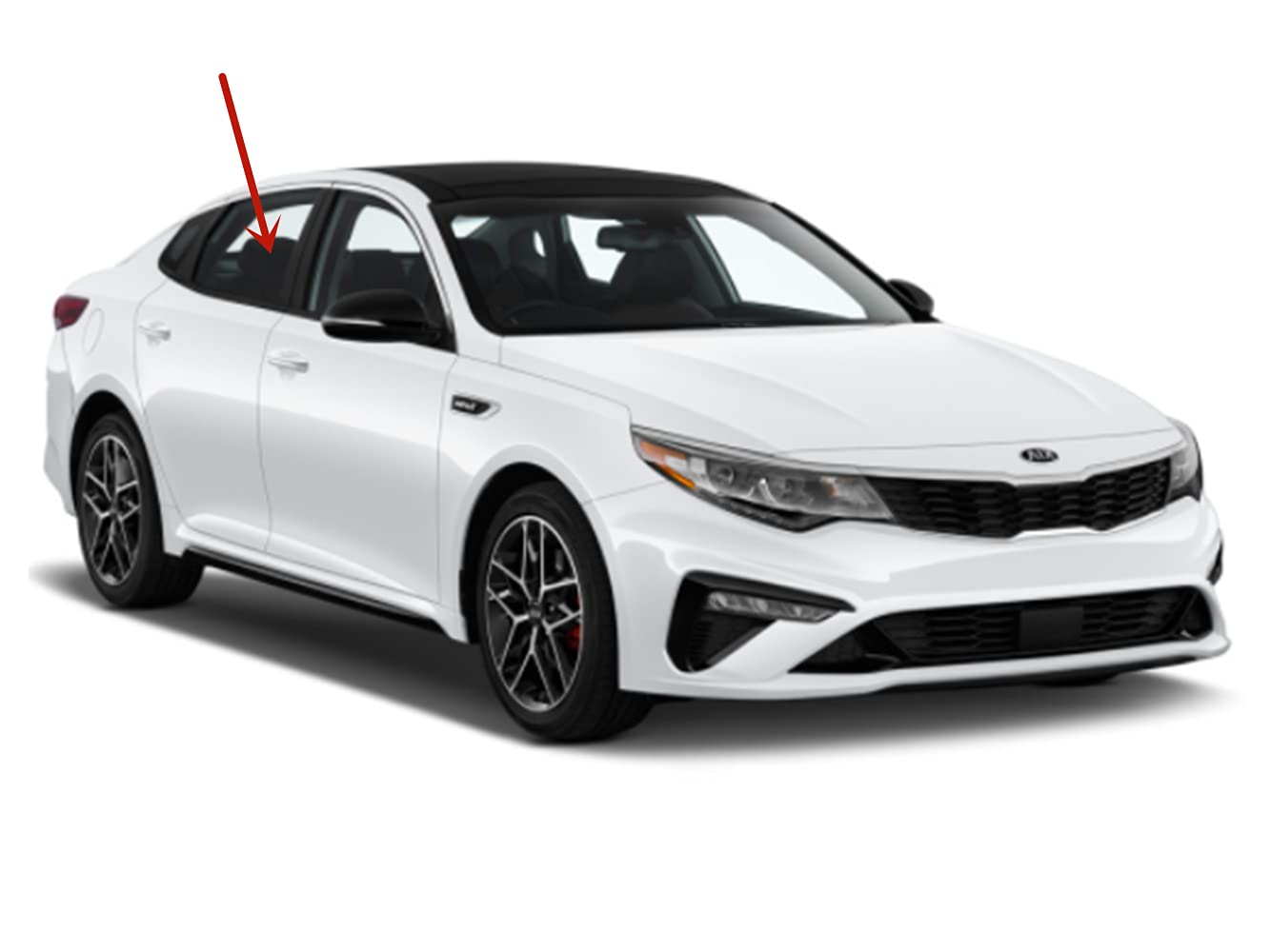 Passenger Right Side Rear Door Window Door Glass Compatible with Kia Optima 2016-2020 / Optima Hybrid 2017-2020 Models
