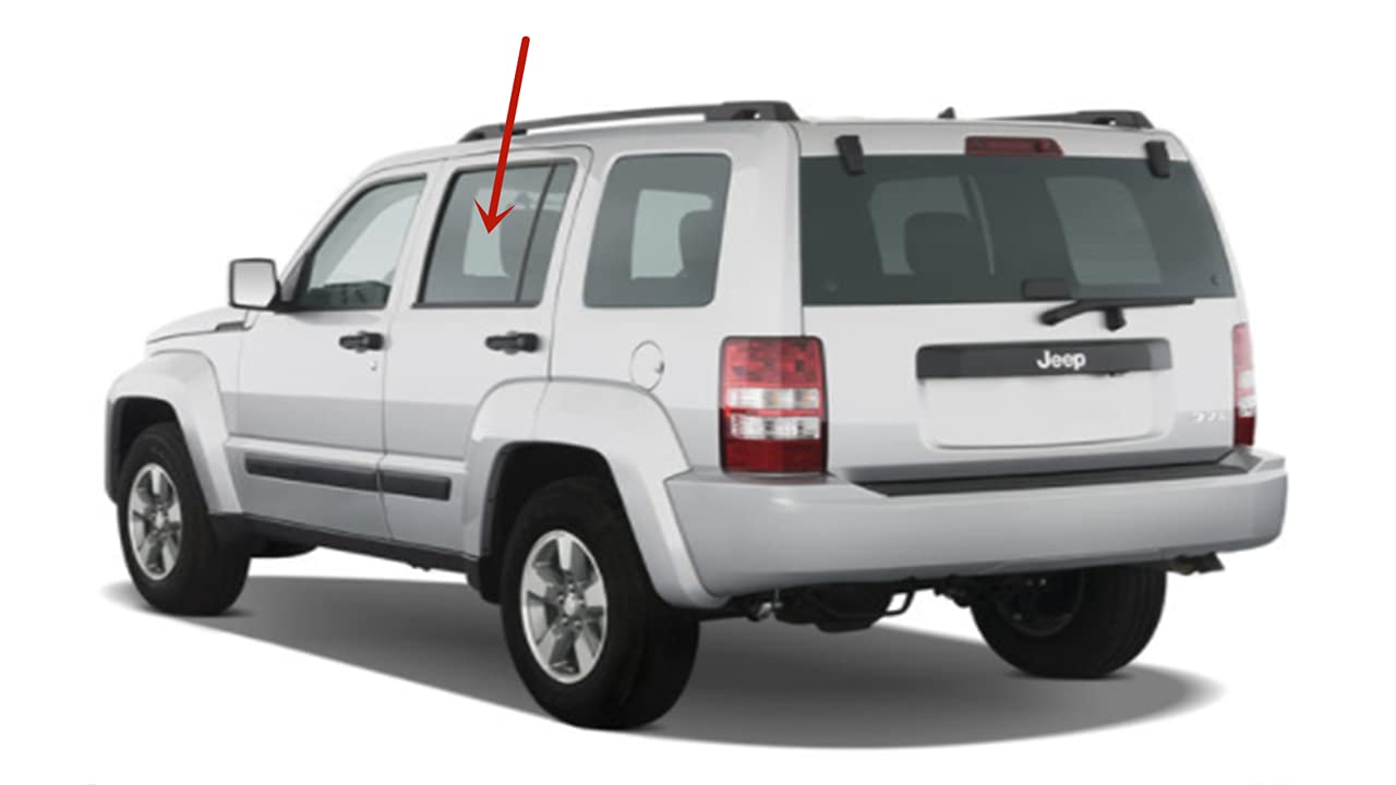 Driver Left Side Rear Door Window Door Glass Compatible with Jeep Liberty 4 Door Utility 2008-2012 Models