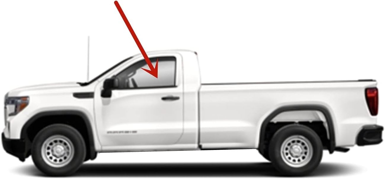 Driver Left Side Door Window Door Glass Compatible with Chevrolet Silverado/GMC Sierra 1500 2 Door Standard Cab 2019-2025 Models