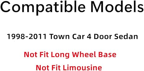 Passenger Right Side Rear Door Window Door Glass Compatible with Lincoln Town Car 4 Door Sedan 1998-2011 Models
