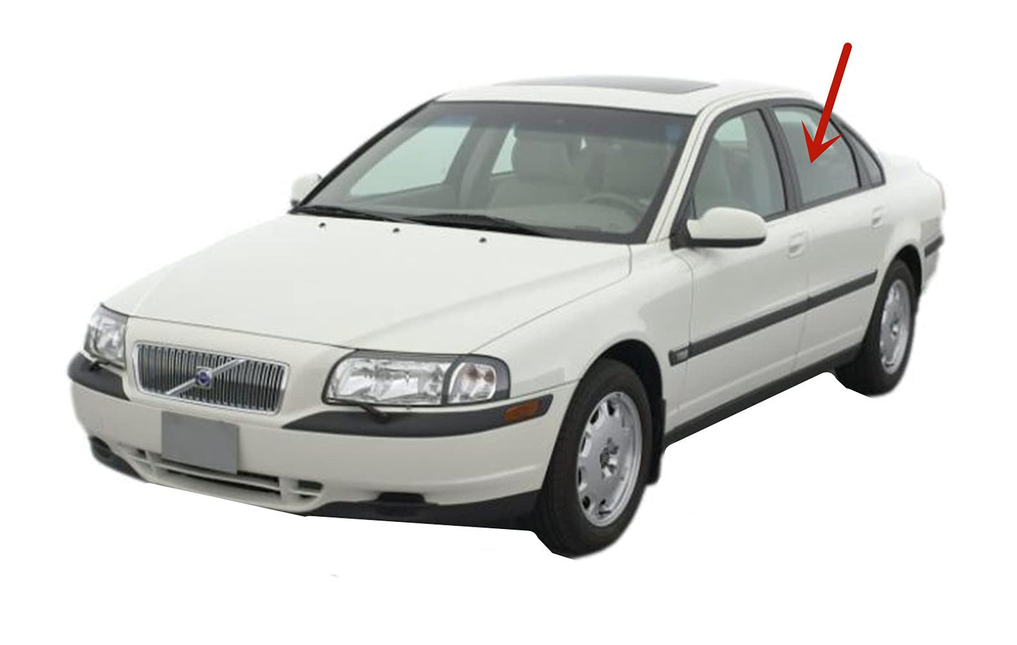 OEM Driver Left Side Rear Door Window Door Glass Compatible with Volvo S80 Sedan 1999-2006 Models