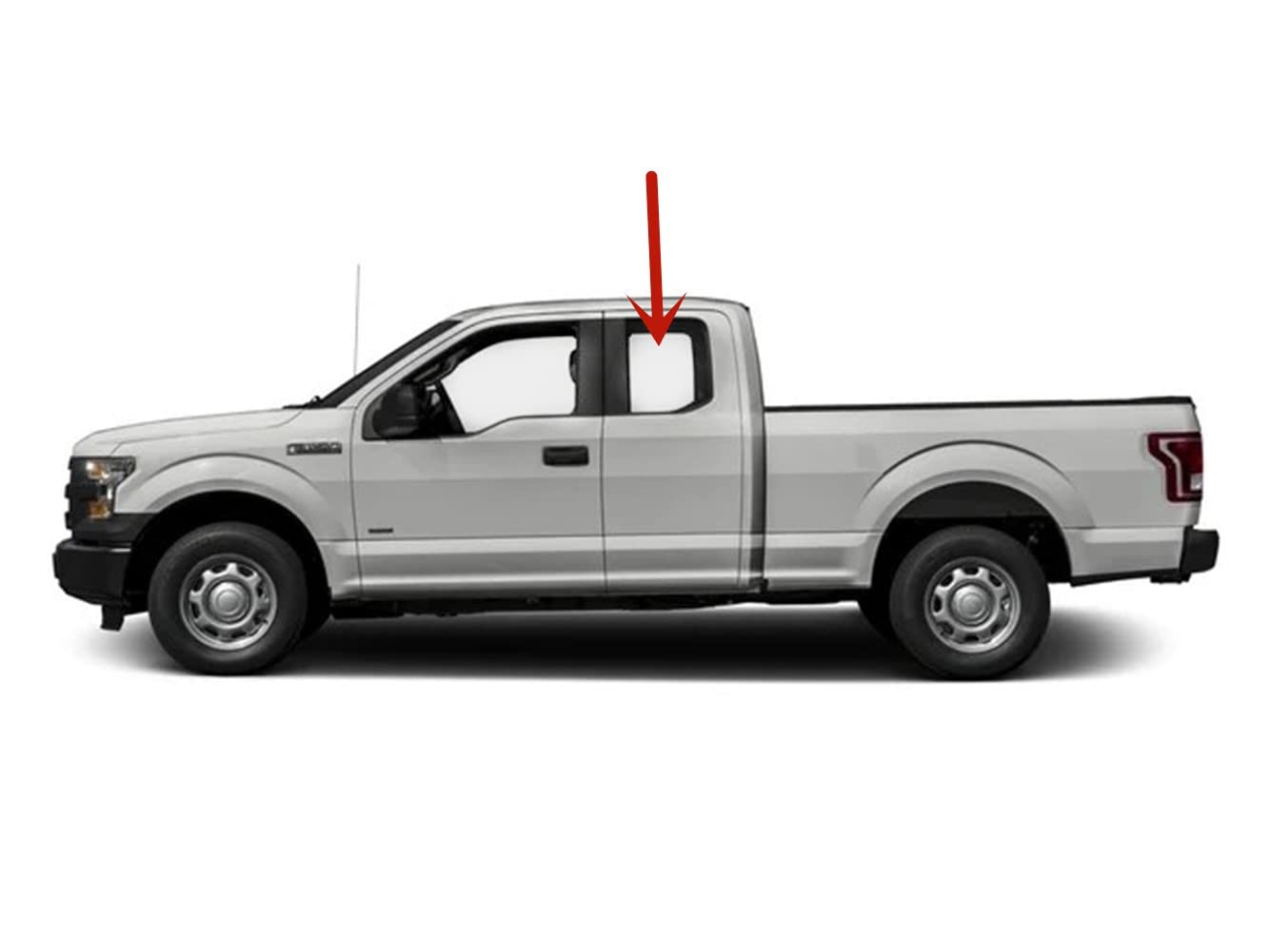 Driver Left Side Rear Door Window Door Glass Compatible with Ford F150 2015-2020 / F250 F350 F450 F550 2017-2022 Super Cab/Extened Cab Pikcups Models