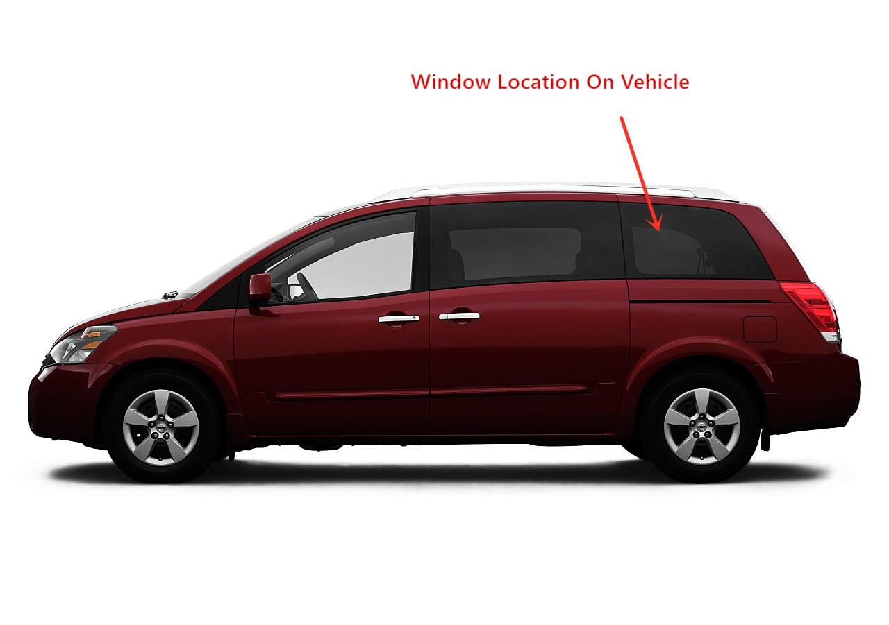 Tempered Power Style Driver Left Side Rear Quarter Window Quarter Glass Compatible with Nissan Quest 2004-2010 Models