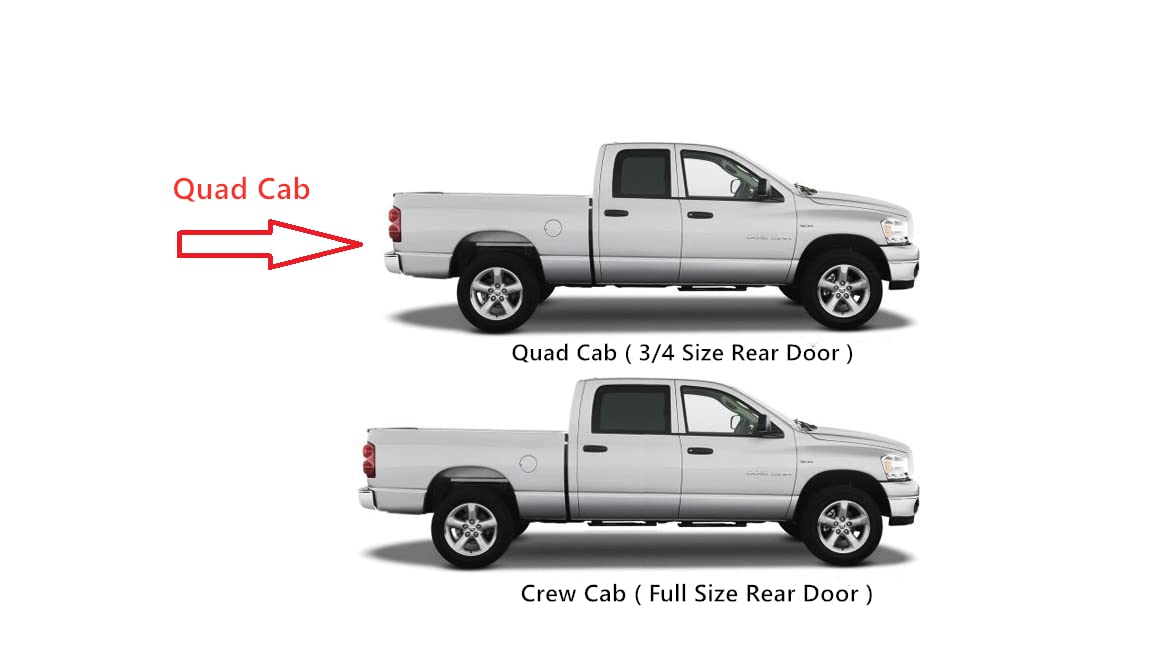 Passenger Right Side Rear Door Window Door Glass Compatible with Dodge Ram Pickup 1500 4 Door Quad Cab 2009-2018 Models & 1500 Classic 4 Door Quad Cab 2019-2024 Models