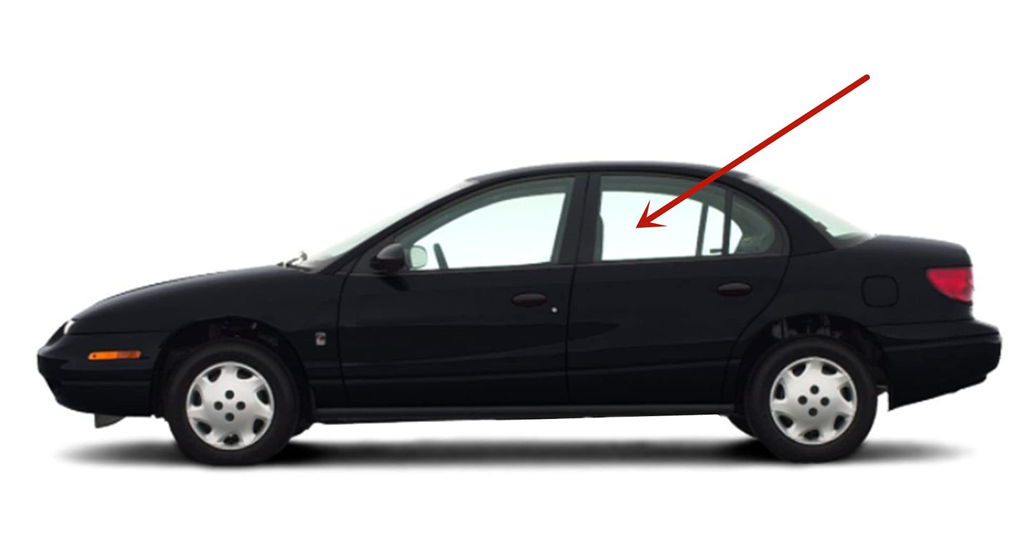 Driver Left Side Rear Door Window Door Glass Compatible with Saturn SL1 SL2 4 Door Sedan 1996-2002 Models