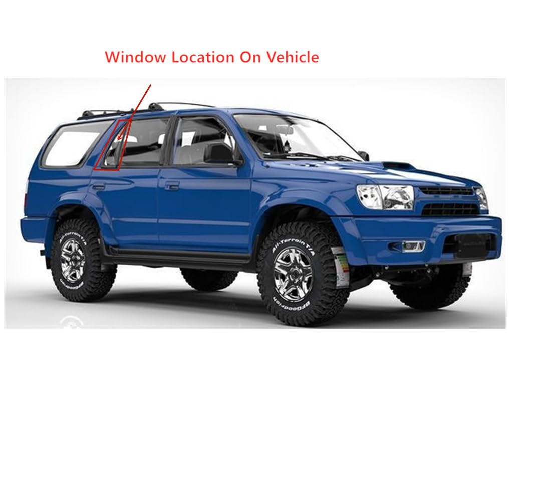 Clear Tempered Passenger Right Side Rear Vent Window Vent Glass Compatible with Toyota 4Runner 1996-2002 Models Glass Only