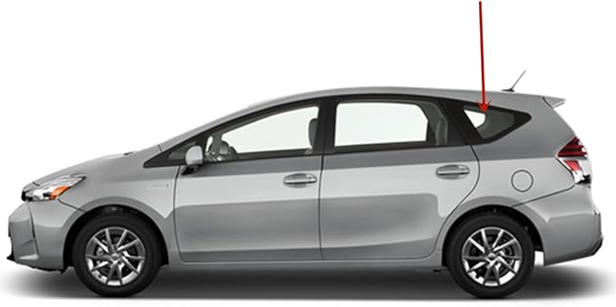 Driver Left Side Rear Quarter Window Quarter Glass Compatible with Toyota Prius V 2012-2018 Models