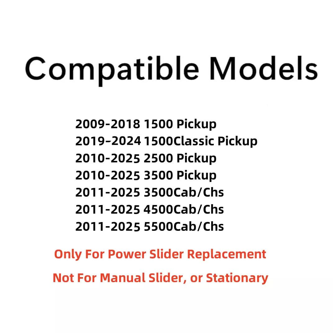 Power Sliding Back Window Back Power Slider Glass With Motor Compatible with Dodge Ram Pickup 2009-2018 1500 & 2019-2024 1500 Classic & 2010-2025 2500 3500 & 2011-2025 3500Cab/Chs 4500 5500 Models