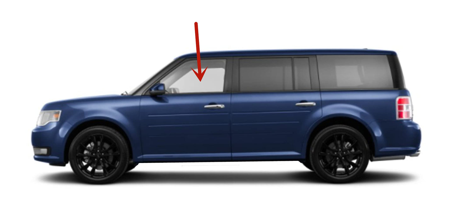 Driver Left Side Front Door Window Door Glass Compatible with Ford Flex 2009-2019 Models