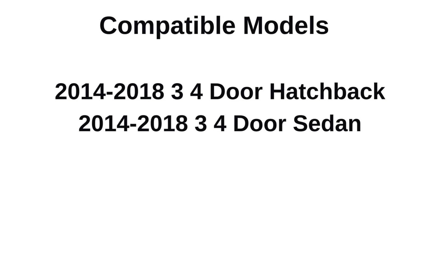 Passenger Right Side Rear Door Window Door Glass Compatible with Mazda 3 2014-2018 Models