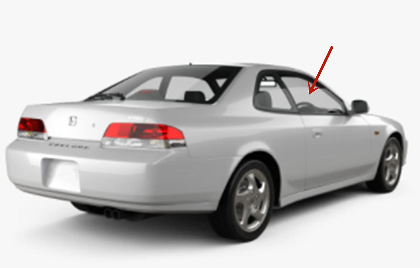 Passenger Right Side Door Window Door Glass Compatible with Honda Prelude 2 Door Coupe 1997-2001 Models