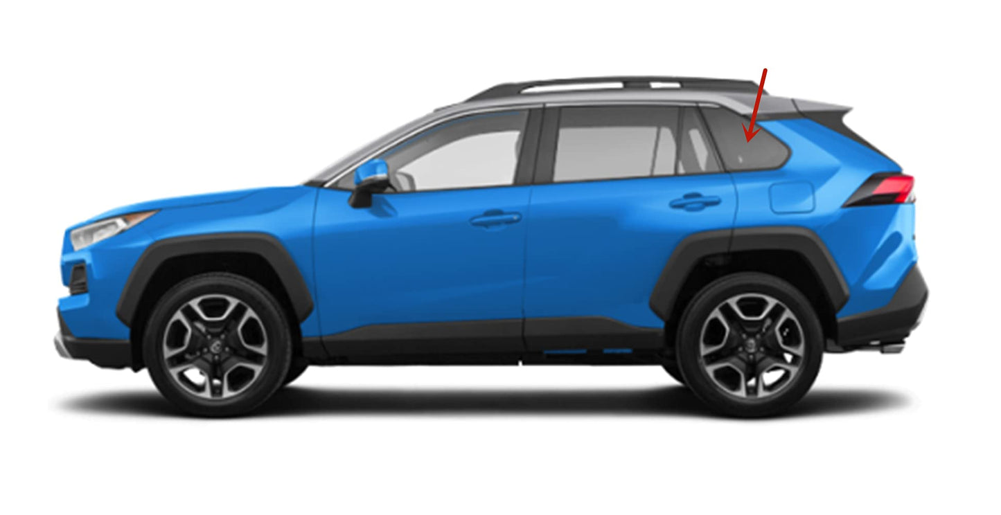 Driver Left Side Quarter Window Glass Compatible with Toyota RAV4 / RAV4 Prime / RAV4 Plug-in Hybrid 2019-2025 Models