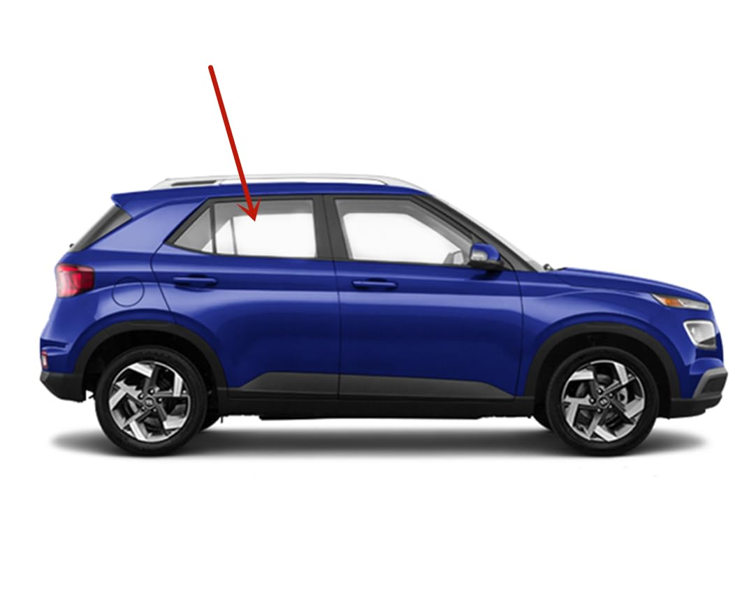 Tempered Passenger Right Side Rear Door Window Door Glass Compatible with Hyundai Venue 2020-2025 Models