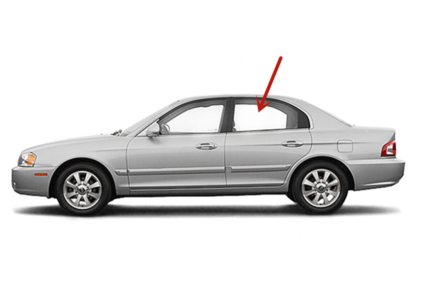 Tempered Driver Left Side Rear Door Window Door Glass Compatible with Kia Optima 2002-2006 Models