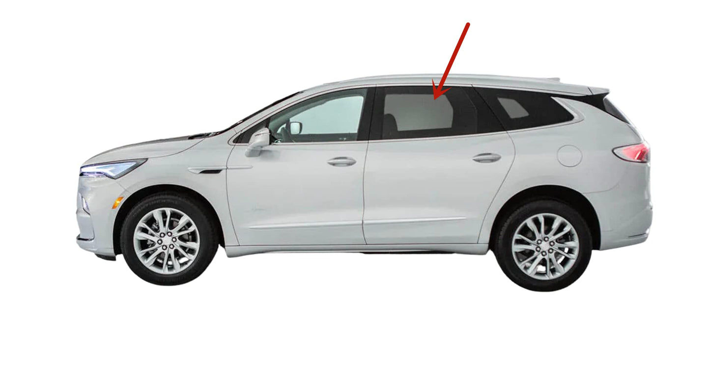 Tempered Driver Left Side Rear Door Window Door Glass Compatible with Buick Enclave 2018-2024 Models
