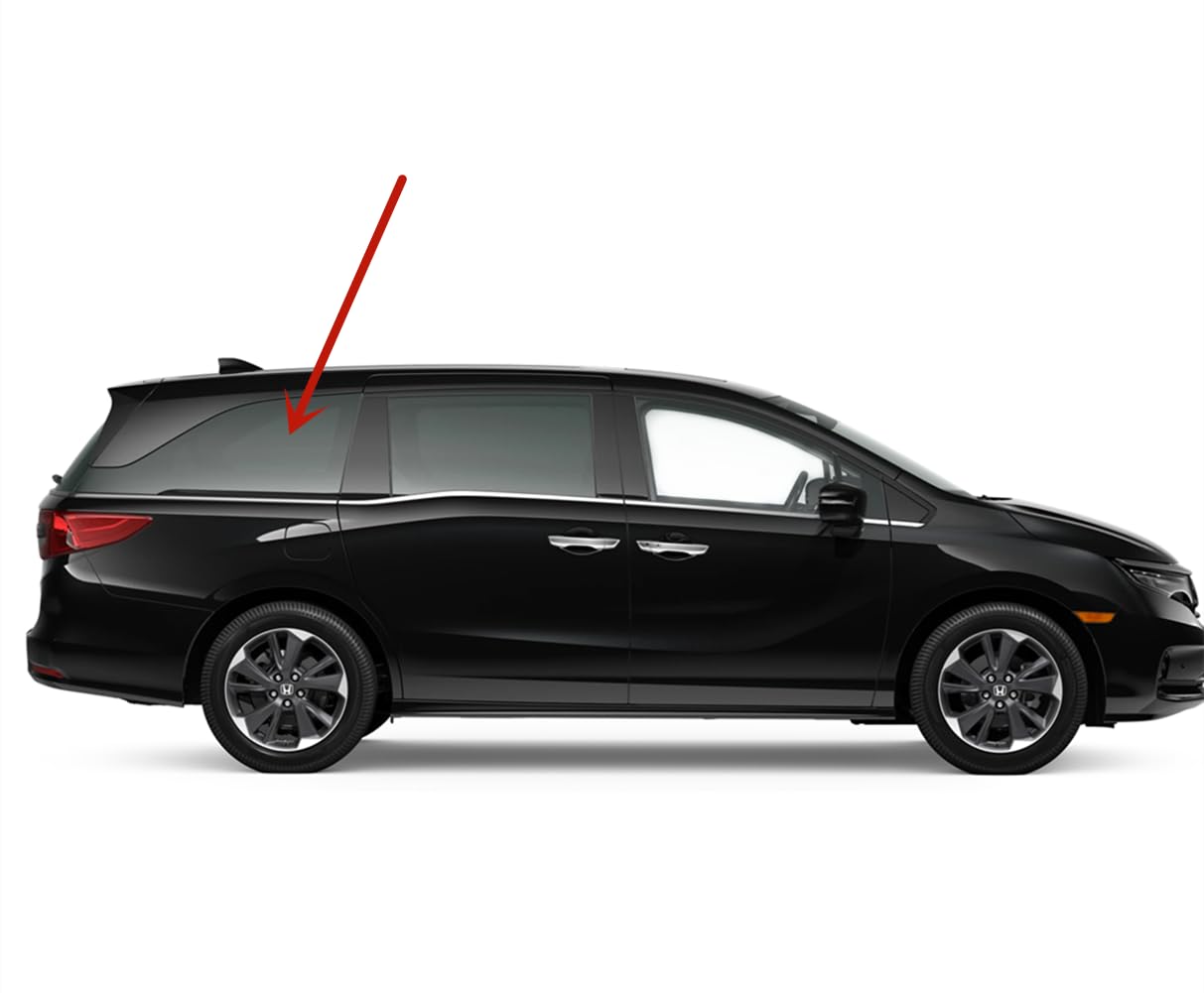 Passenger Right Side Rear Quarter Window Quarter Glass W/ Antenna Compatible with Honda Odyssey 2018-2025 Models
