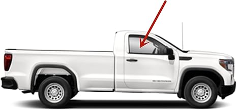 Passenger Right Side Door Window Door Glass Compatible with Chevrolet Silverado/GMC Sierra 1500 2 Door Standard Cab 2019-2025 Models