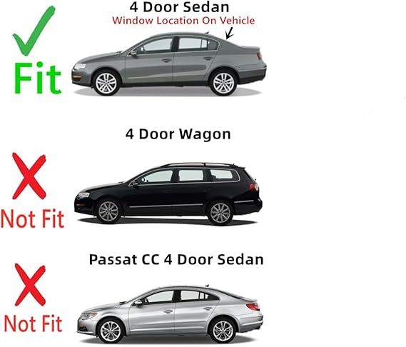Heated Back Window Back Glass Compatible with Volkswagen Passat 4 Door Sedan 2006-2011 Models
