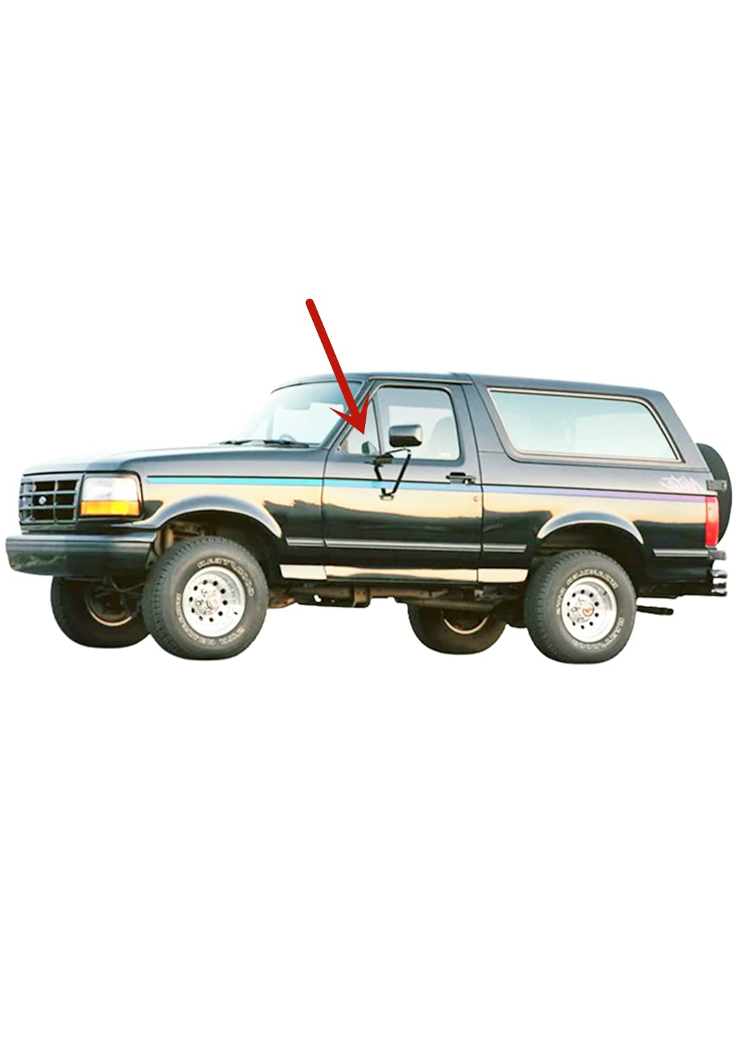 Driver Left Side Front Vent Window Vent Glass Compatible with Ford Bronco/F150/F250/F350 Pickup 1980-1991 Models