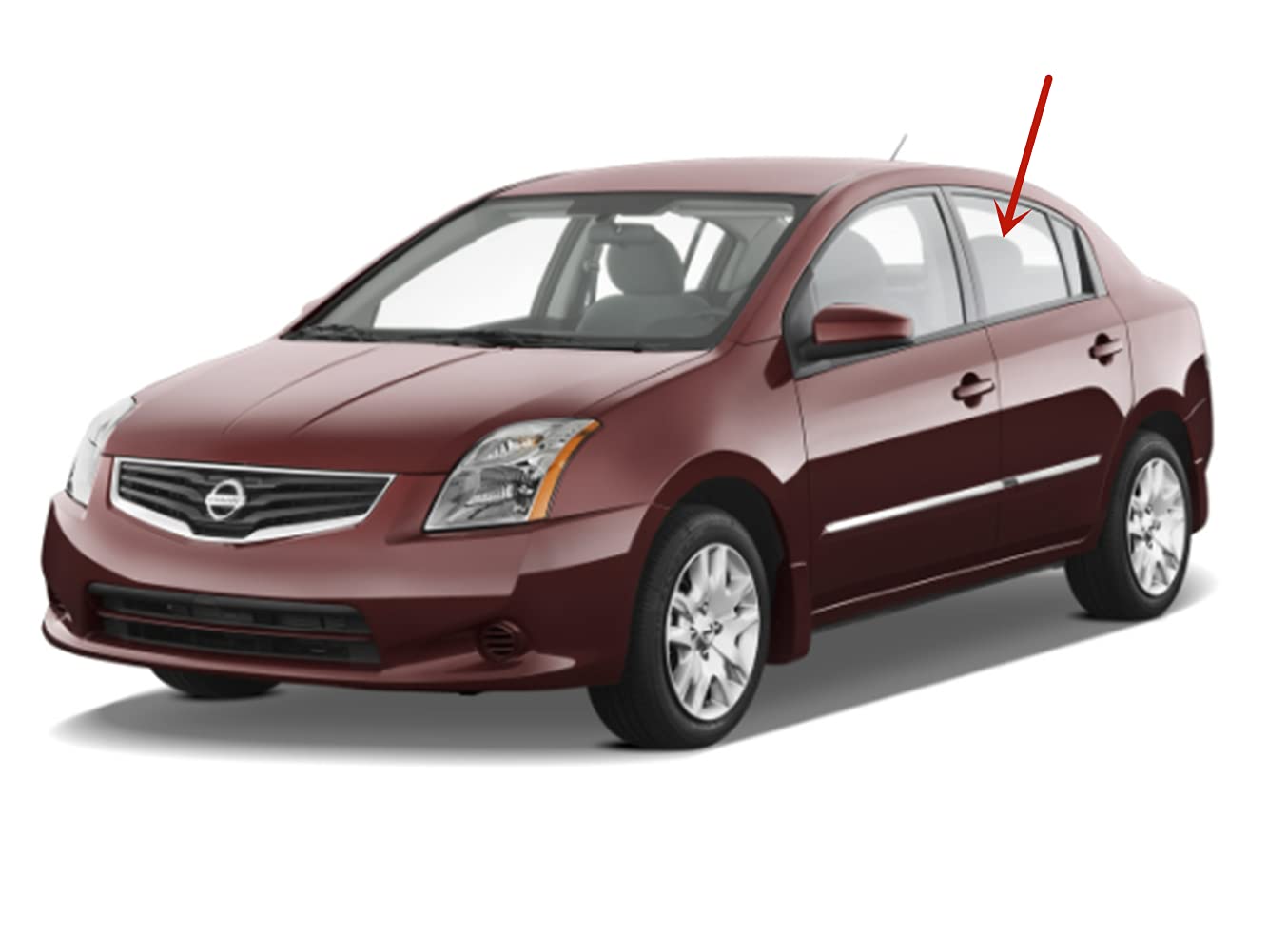 Driver Left Side Rear Door Window Door Glass Compatible with Nissan Sentra 4 Door Sedan 2007-2012 Models