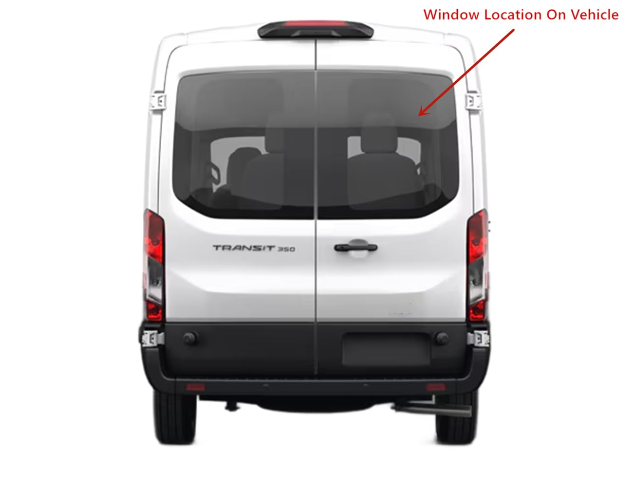 Factory Privacy Tinted Back Window Back Glass Passenger Right Side Compatible with Ford Transit 100.8" Mid-Roof & 110.2" High-Roof 2015-2025 Models (Not For Low-Roof , Or Connect)
