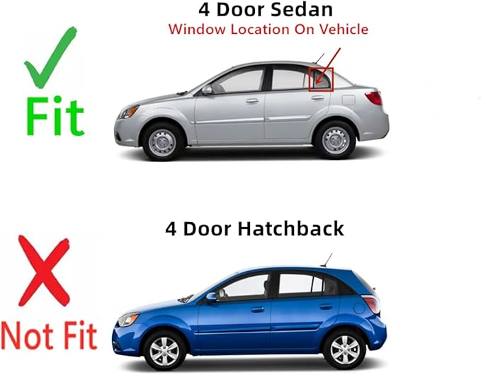 Driver Left Side Rear Vent Window Vent Glass Compatible with Kia Rio 4 Door Sedan 2006-2011 Models