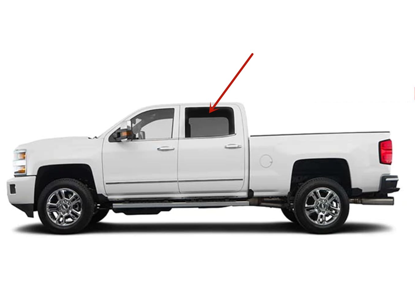 Driver Left Side Rear Door Window Door Glass Compatible with Chevrolet Silverado GMC Sierra 1500 2014-2018 / 2500 3500 2015-2019 /4500 5500 6500 2019-2021 4-Door Crew Cab Pickup