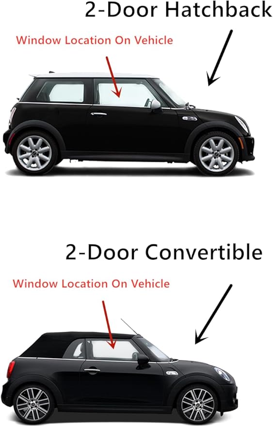 Passenger Right Side Door Window Door Glass Compatible with Mini Cooper 2002-2007 Models