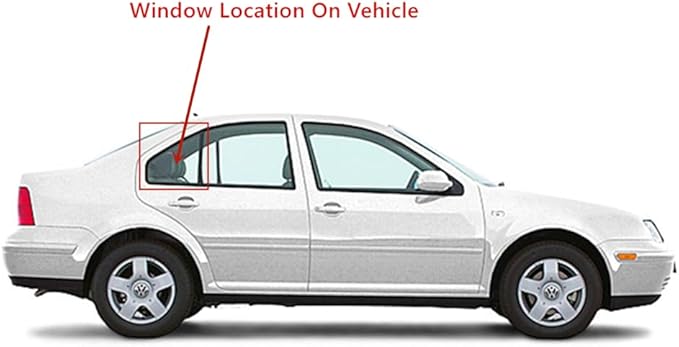 Passenger Right Side Rear Vent Glass Vent Window Compatible with Volkswagen Jetta 2000-2005 / Jetta New 1999 4 Door Sedan Models (Not For Wgaon Or 2005 New Jetta)