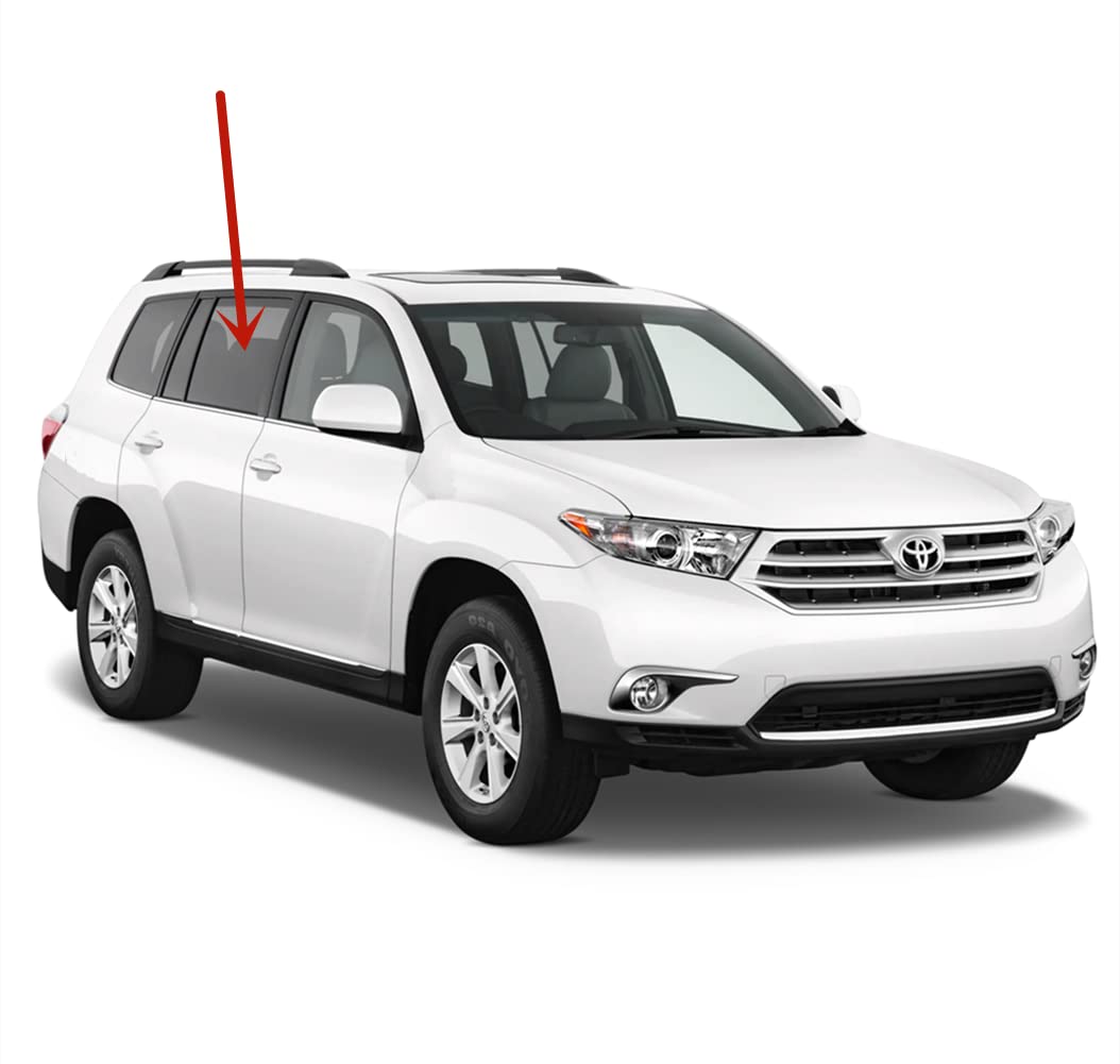 Passenger Right Side Rear Door Window Door Glass Compatible with Toyota Highlander 2008-2013 Models