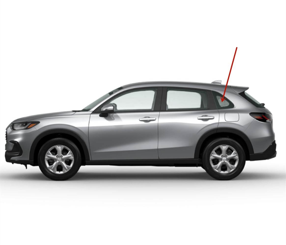 Tempered Clear Driver Left Side Quarter Window Quarter Glass Compatible with Honda HR-V 2023-2025 Models