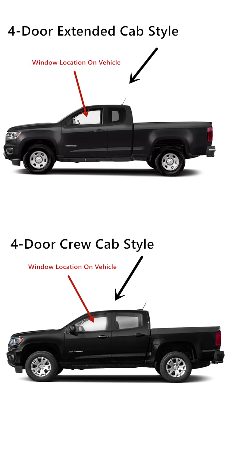 Tempered Driver Left Side Front Door Window Door Glass Compatible with Chevrolet Colorado GMC Canyon All Body Style 2015-2022 / 4-Door Extended Cab 2023 Models