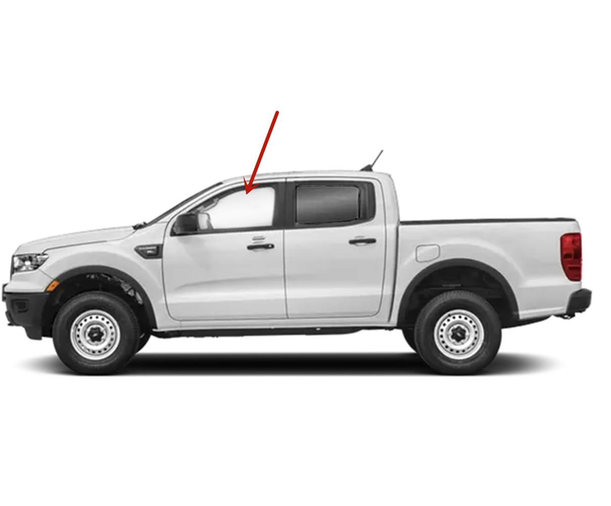 Driver Left Side Front Door Window Door Glass Compatible with Ford Ranger Pickup 4 Door Crew Cab 2019-2023 Models