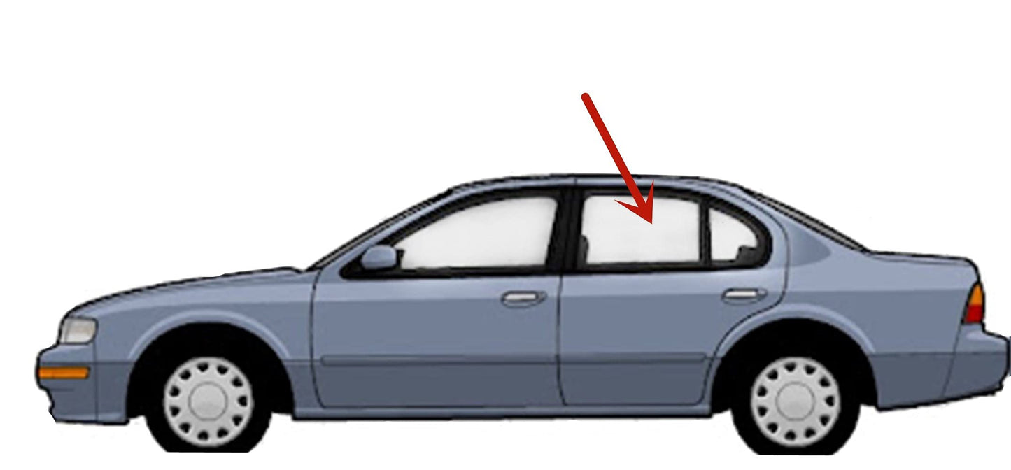 Driver Left Side Rear Door Window Door Glass Compatible with Nissan Maxima/Infiniti I30 1995-1999 Models
