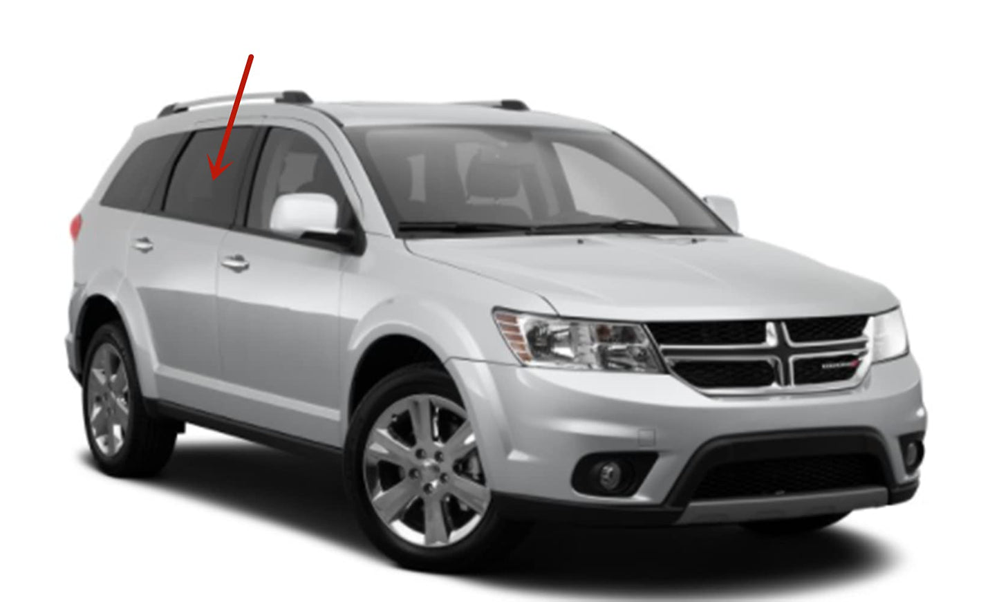 Passenger Right Side Rear Door Window Door Glass Compatible with Dodge Journey 2009-2020 Models