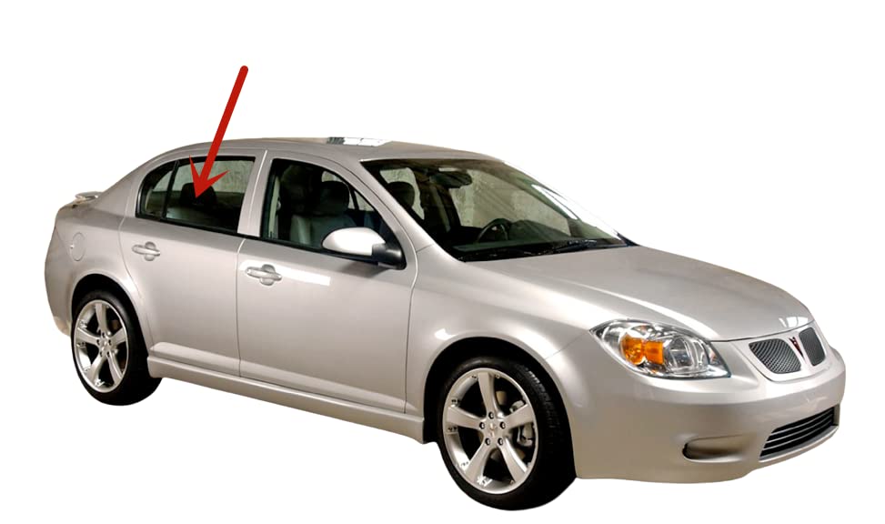 Passenger Right Side Rear Door Window Door Glass Compatible with Pontiac G4/G5 2005-2009 4 Door Sedan