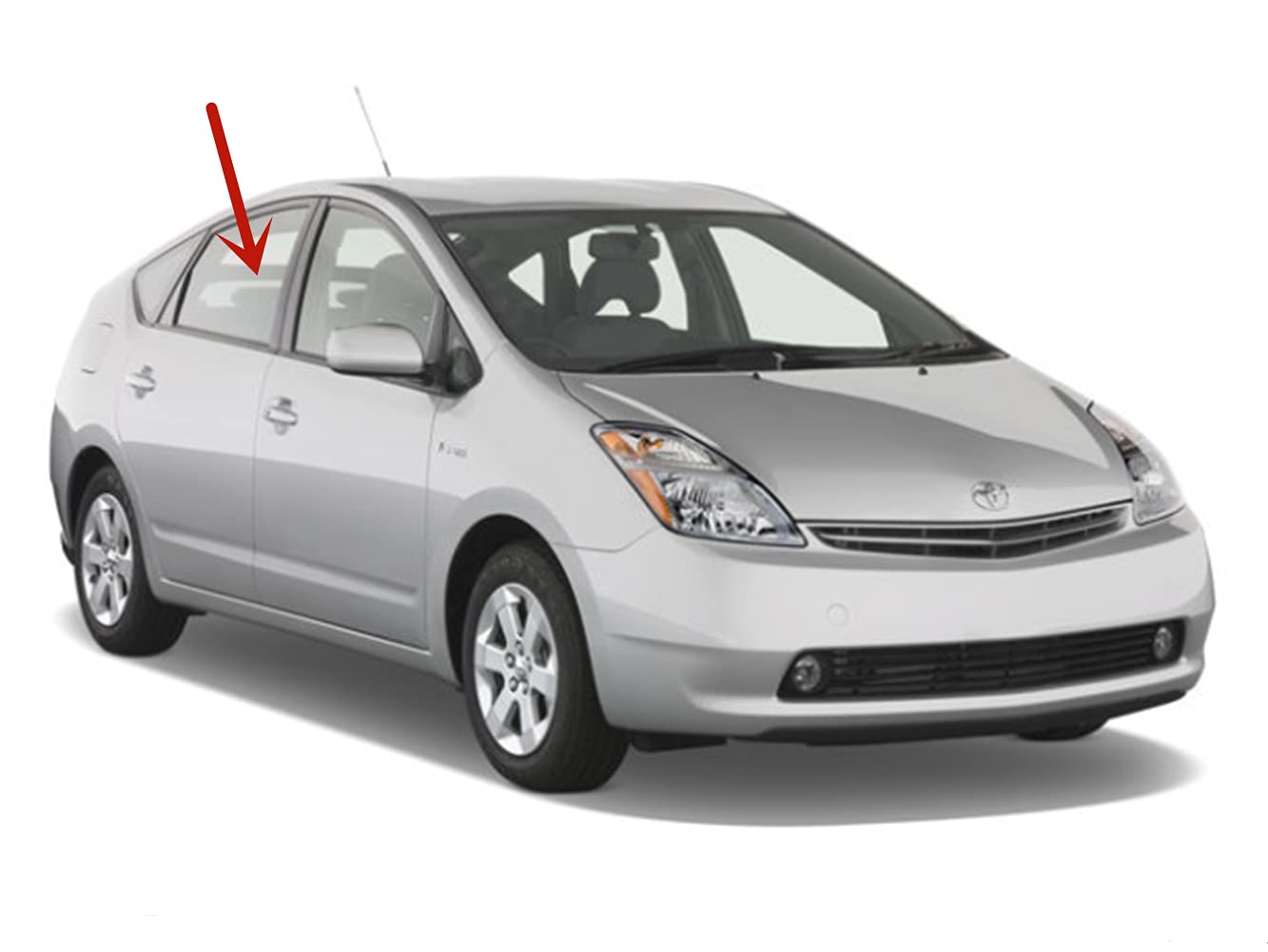 Passenger Right Side Rear Door Window Door Glass Compatible with Toyota Prius 2004-2009 Models