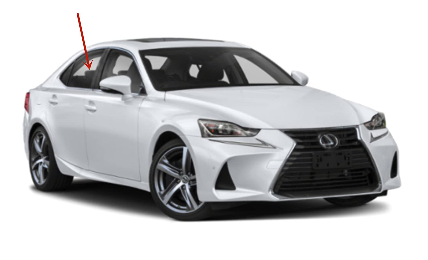 Passenger Right Side Rear Door Window Door Glass Compatible with Lexus IS250 / IS350 / IS300 / IS200t 4 Door Sedan 2014-2020 Models