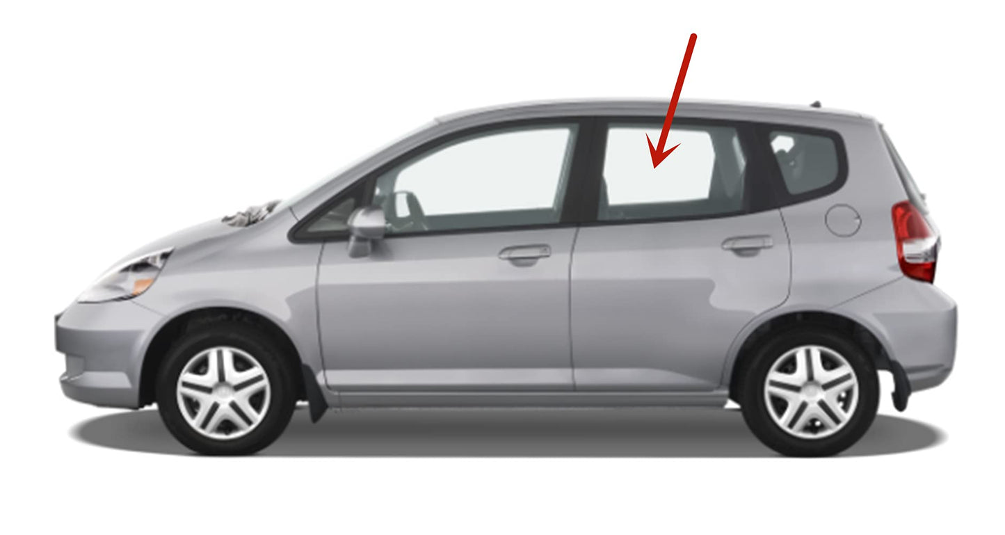 Driver Left Side Rear Door Window Door Glass Compatible with Honda Fit 4 Door Hatchback 2006-2008 Models